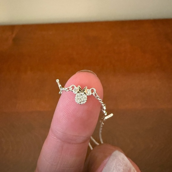 LA Rocks silver plated DISNEY LOVE necklace with Minnie figure (gold bow) NEW - Picture 9 of 9